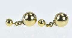14K Yellow Gold 9.6mm Ball Round Dangle Vintage Circle Earrings