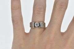 14K White Gold 1.27 Ctw Diamond Illusion Engagement Ring