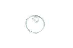 10K White Gold Diamond Circle Heart Love Symbol Pendant