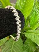 Sterling Silver San Marco 6.3mm Wide Hollow Link Bracelet Chain 7"