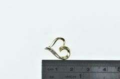 10K Yellow Gold Diamond Heart Love Symbol Vintage Pendant