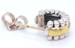 Lagos Two tone Flute Huggie Earrings