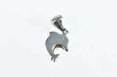 14K White Gold Jumping Dolphin Ocean Animal Vintage Pendant