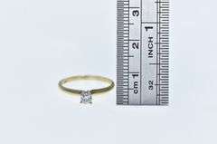 14K Yellow Gold Diamond Solitaire Promise Engagement Ring