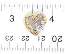 10kt Yellow gold Heart shaped diamond pendant