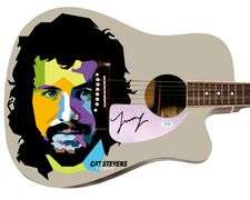 Cat Stevens Autographed Custom Graphics Photo Guitar ACOA