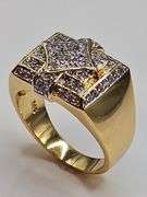 Men's 14 Kt Gold Plate 5.75 Cttw. Lab Simulated Diamond Ring.
