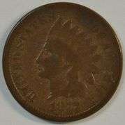 THE RARE 1877 INDIAN HEAD CENT IN GOOD/VG