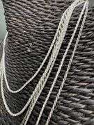 Sterling Silver 925 Italy 6 Piece Layered Chain Set 24",22" Adjustable, 20",18",16",14"