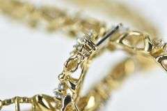 10K Yellow Gold 3.00 Ctw Diamond Cluster Vintage X Link Necklace
