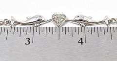 CZ Dolphin Bracelet in Sterling Silver