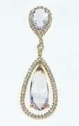 18K Rose Gold 5.05 Ctw Morganite Diamond Drop Pendant