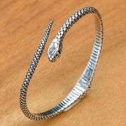 Indonesian Earth Serpent 18k Gold and .925 Sterling Silver Bracelet