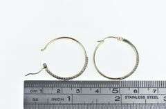 14K Yellow Gold 0.75 Ctw Pave Fancy Diamond Hoop Earrings