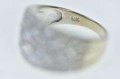 10K White Gold Pave Diamond Encrusted Swirl Band Ring