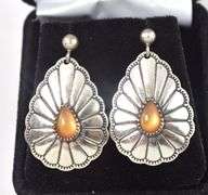 Orange Gemstone Earrings in Sterling Silver