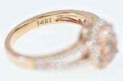14K Rose Gold 2.25 Ctw Morganite Diamond Engagement Ring