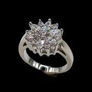 Dazzling 14 Kt White Gold Plated Lab Simulated Diamond Ring