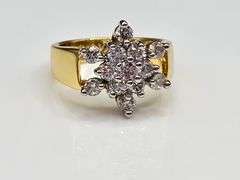 Dazzling 14 Kt Gold Plated Lab Simulated Diamond Ring