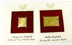 6 First Day Issues with 22K Gold Replica Stamps