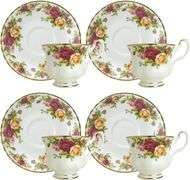 22k Gold Royal Doulton Old Country Roses Teacup & Saucer Set