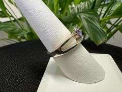 Sterling Silver Natural Amethyst Gemstone Ring Size 8