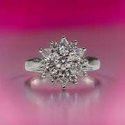 Dazzling 14 Kt White Gold Plated Lab Simulated Diamond Ring