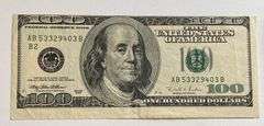 $100 1995 Missaligned FR Note