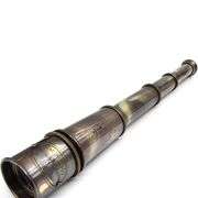 Antique Explorer's Brass Telescope with Leather Case