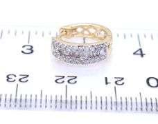10kt Yellow gold RBC and baguette Huggie hoop earrings