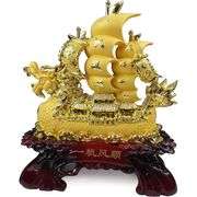 Dragon-Headed Ship Feng Shui Prosperity Statue