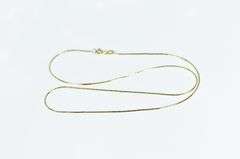 14K Yellow Gold 1.0mm Box Chain Classic Square Link Necklace