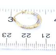 10kt two tone gold diamond cut hoop
