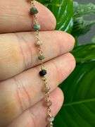 Sterling Silver 925 Gold Plated Gemstone Chain 20"