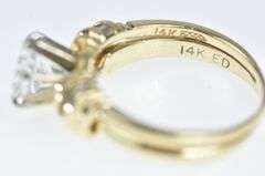 14K Yellow Gold Vintage Classic Travel Engagement Set CZ Ring