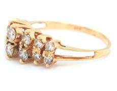 14kt Yellow gold 2 row diamond band