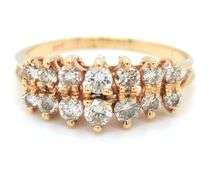 14kt Yellow gold 2 row diamond band
