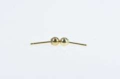 14K Yellow Gold 4.0mm Round Ball Sphere Classic Stud Earrings