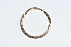 14K Yellow Gold 15.9mm Vintage Diamond Cut Hoop Earrings