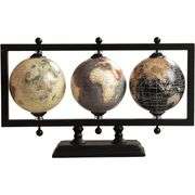 Artisan-Crafted World Globe Trio