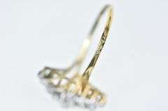 14K Yellow Gold Vintage Zig Zag Bypass Cluster Statement Ring