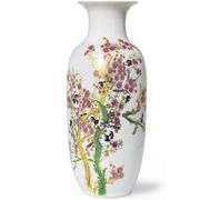 Handmade Porcelain Famille Rose Vase with Birds and Peach Blossom