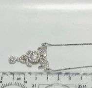 Beautiful occasion solid sterling silver with created dancing diamond necklace