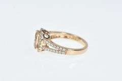 14K Rose Gold 2.25 Ctw Morganite Diamond Engagement Ring