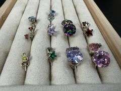 Sterling Silver CZ Earrings Lot of 10 Pairs Various Sizes and Styles