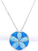 925 Sterling silver Enamel flower style pendant on chain necklace