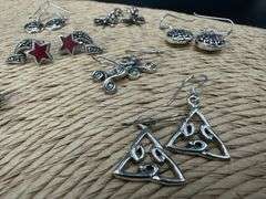 Sterling Silver Earring Assortment Various Sizes & Styles (10 Earring Lot)