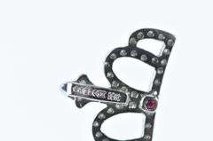 18K White Gold Roberto Coin Diamond Ruby Crown Tiara Queen Pendant