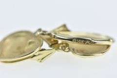 14K Yellow Gold Diamond Cut Heart Love Symbol Dangle Earrings