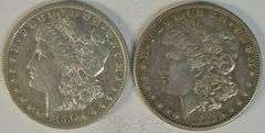 Pair of key date 'S' Mint Morgan Silver Dollars from 1889 and 1898